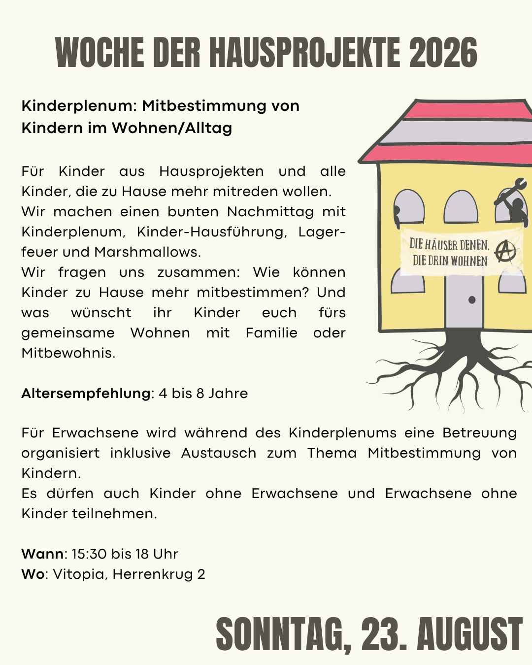 Kinderplenum: Mitbestimmung von Kindern im Wohnen/Alltag | Woche der Hausprojekte